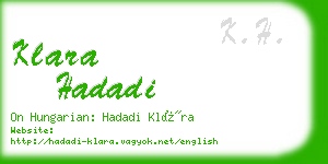 klara hadadi business card